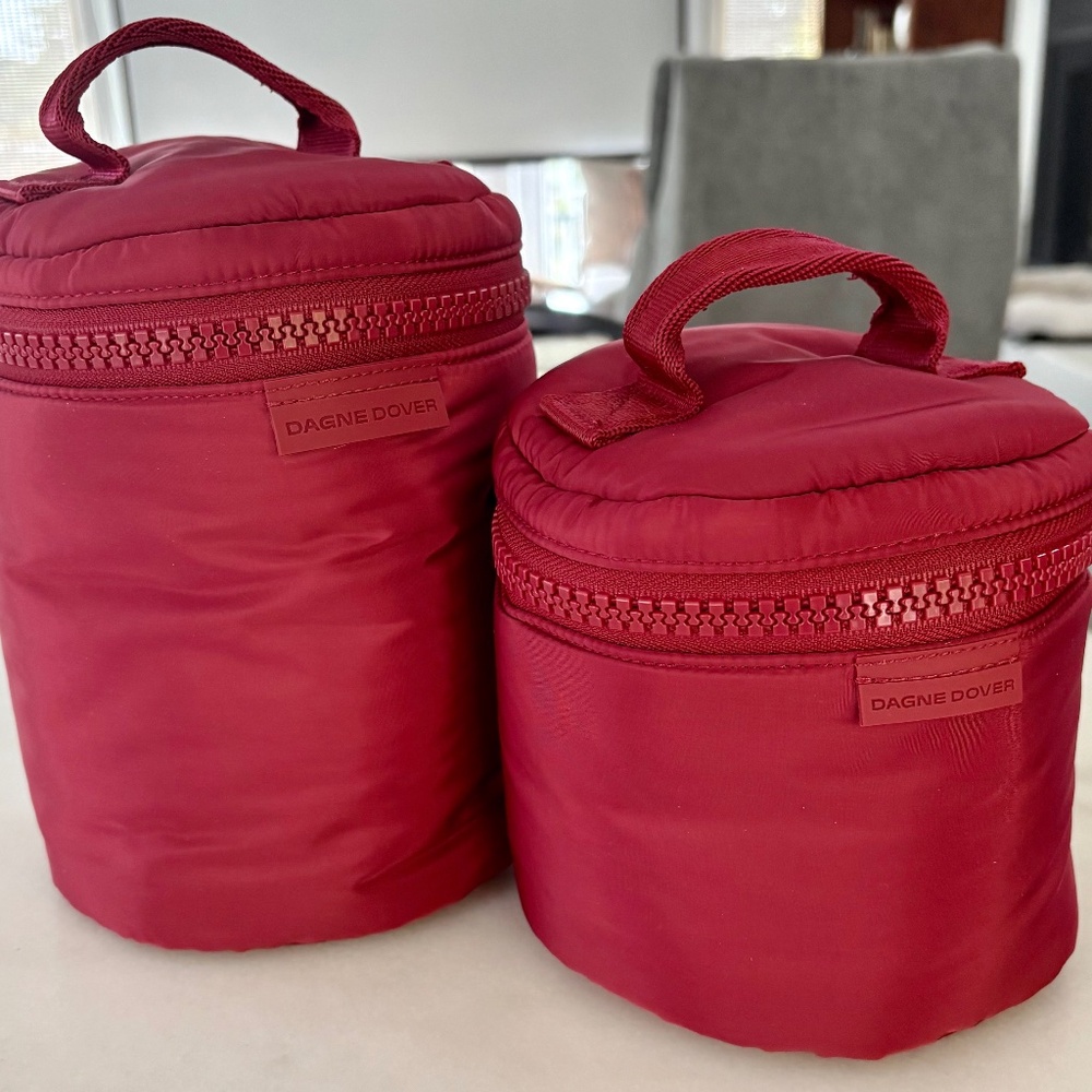 Dagne Dover (NWOT) Mila Toiletry Organizer Set - Large and Small in Red